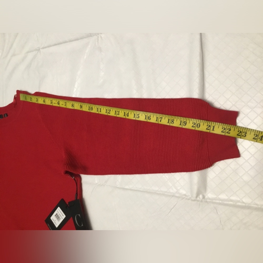 Cyrus Bold Red Ribbed Sweater - Picture 4 of 14